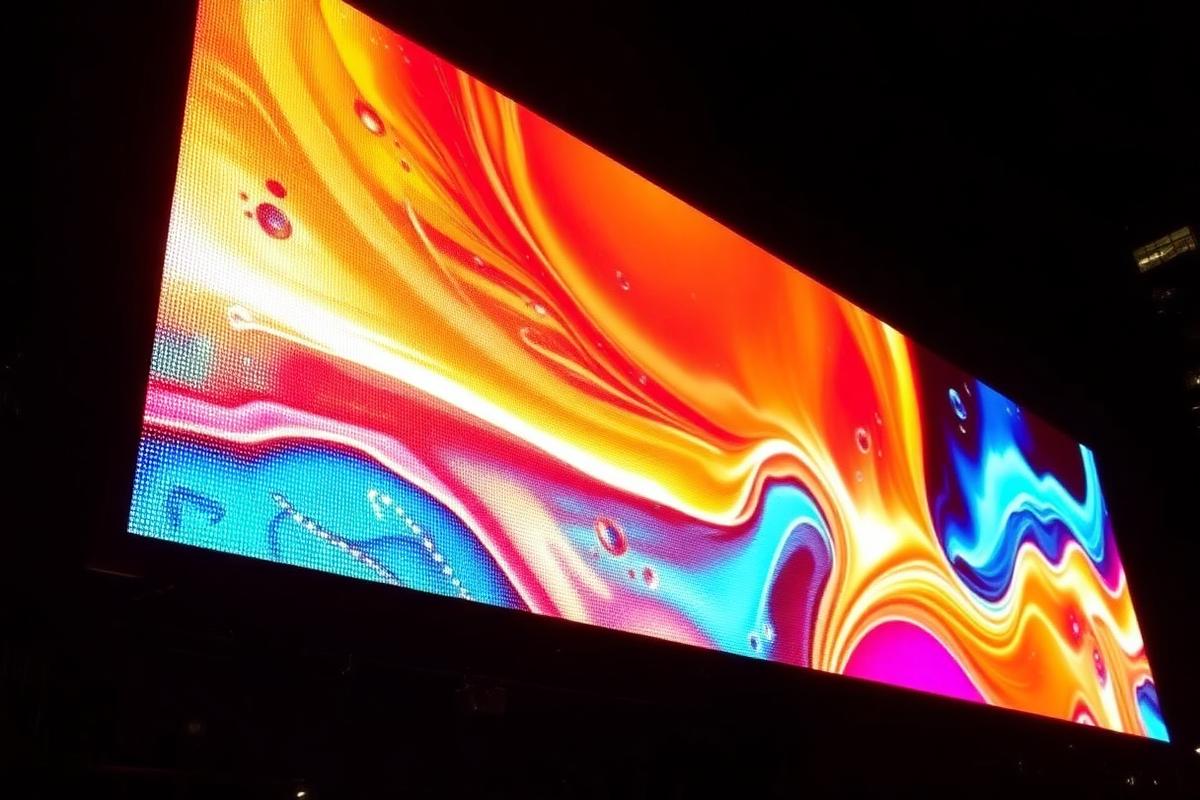 จอ LED แสดงผลภาพสีสันสดใสในเวลากลางคืน